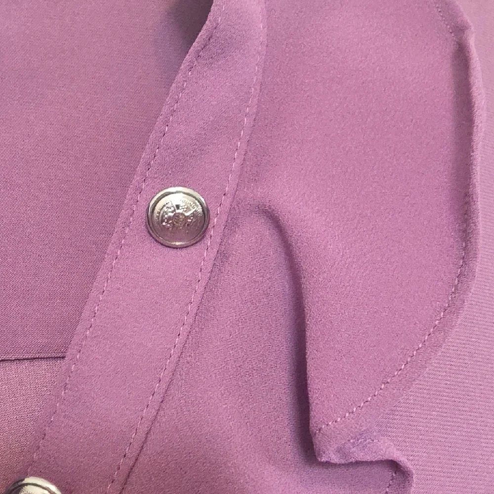 White House Black Market Lavender Ruffle Blouse - Picture 3 of 4